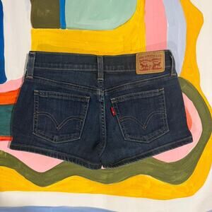 Levi's Dark Wash Micro Mini Denim Shorts Size 24 Festival Summer Country Cowgirl